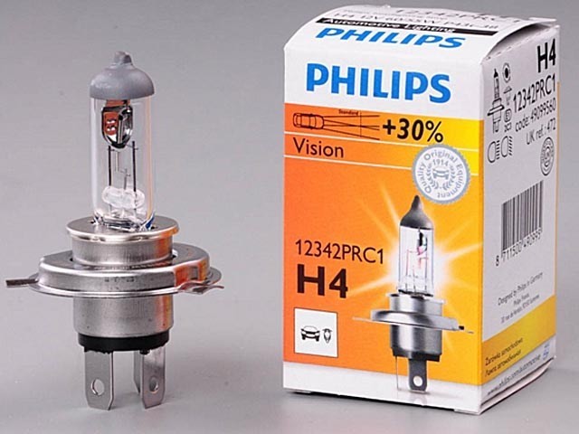 Autožiarovka H4 12V 60/55W P43t Philips Premium