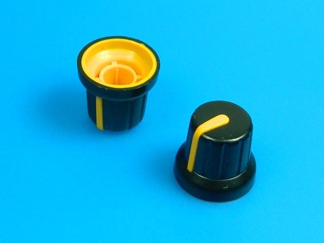 Miniatúrny gombík na potenciometer s ukazovateľom GMN-4YL, priemer hriadeľa 6mm