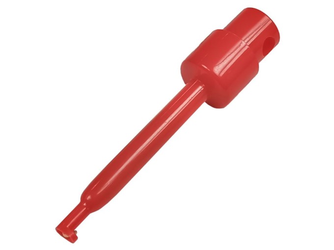 Merací hrot s háčikom ICC16A-R - červený, 3A, 60VDC