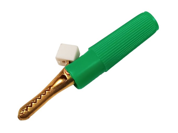 Izolovaný mriežicový krokodíl na banánek - zelený