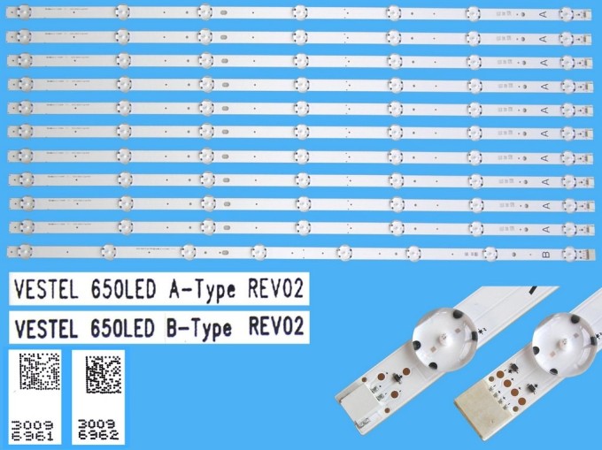 Sada LED podsvietenia Vestel 23443763 - 11 pásikov 707mm