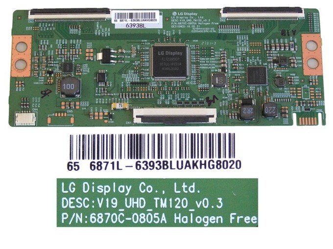LCD T-CON modul 6871L-6393B / 6870C-0805A / V19_UHD_TM120 V0.3