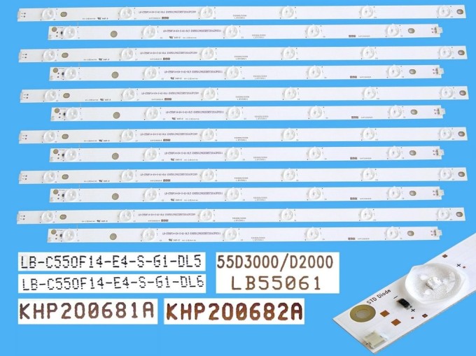 LED podsvit sada Changhong LB55061 - 12 pásikov pre LCD TV 55"