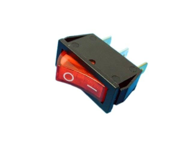 Kolébkový vypínač Ninigi RSI1013C3RD, červený ON-OFF, 15A/250VAC