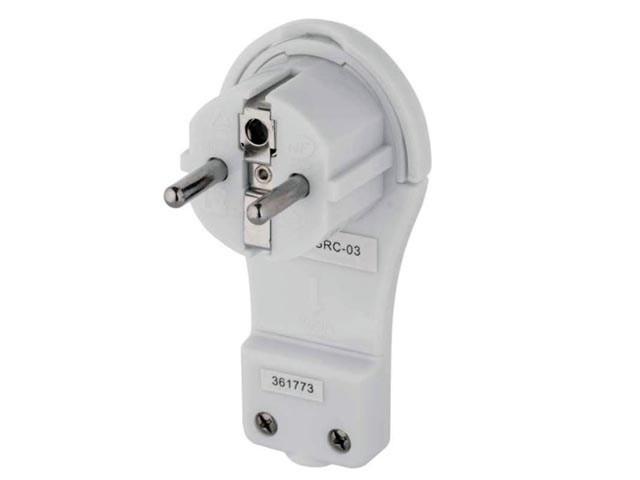 Úhlová vidlica pre predlžovací prívod 230V 16A biela