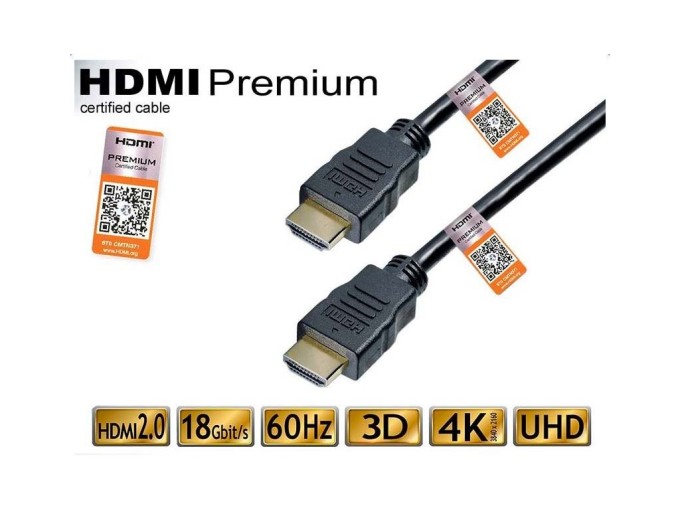 HDMI A - HDMI A Kábel 2.0 s Ethernetom, 1.5m, 18Gbps, 4K/60Hz