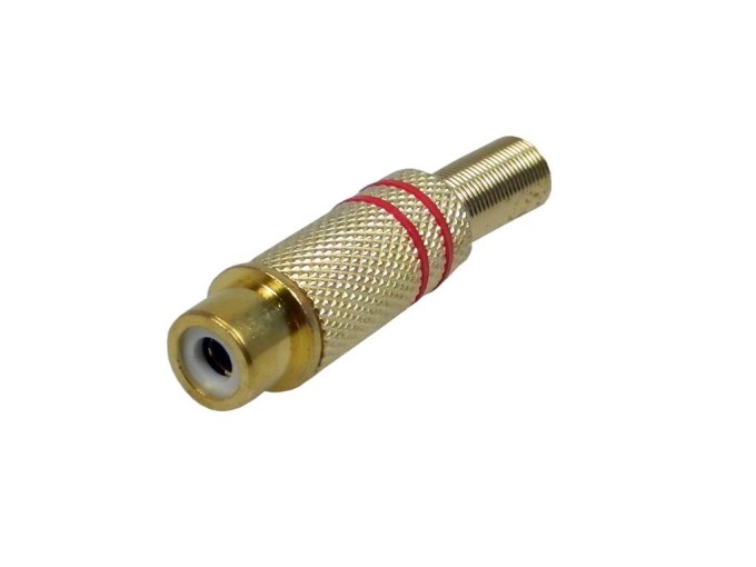 Konektor CINCH RCA samica pozlátený červený