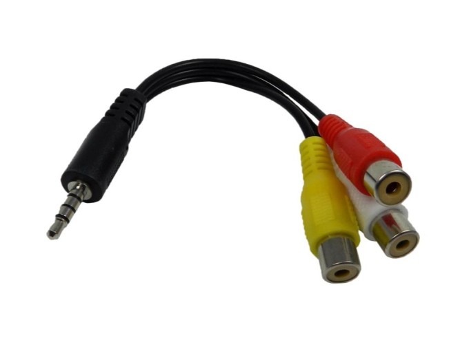 Redukčný kábel 3.5mm jack na 3xCINCH 2xAudio L+R a Video 13cm
