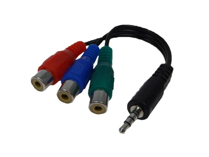 Redukčný kábel 3.5mm jack na 3xCINCH R+G+B 13cm
