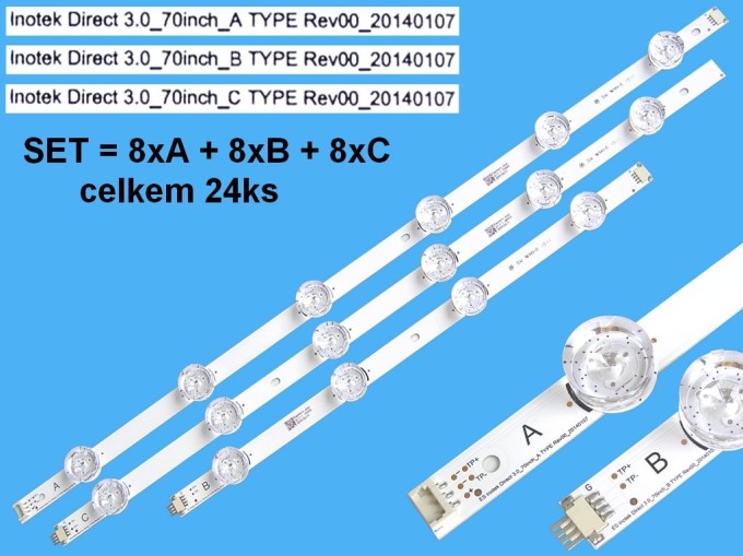 LED podsvit sada LG AGF78402001AL pre 70" panely - 24 pásikov DLED TOTAL ARRAY