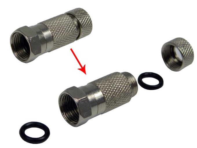 Vodotesný F konektor FF0 pre kábel 7.0 mm - priamy