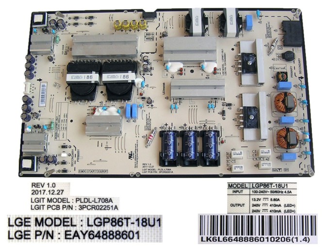 LCD modul zdroj EAY64888601 pre TV LG 86"