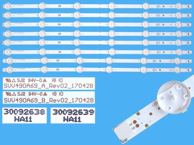 Sada LED podsvietenia Vestel 49" pre LCD panely - 8 pásikov 520mm