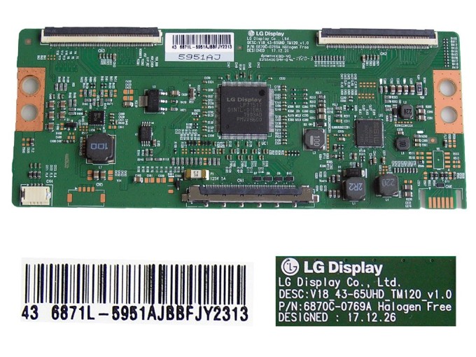 LCD T-CON modul 6871L-5951A / 6870C-0769A / V18 43-65UHD TM120 Ver1.0