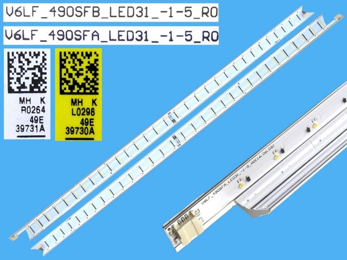 Sada LED podsvitu pre Samsung 49" - 2 kusy, náhrada BN96-39730A, BN96-39731A