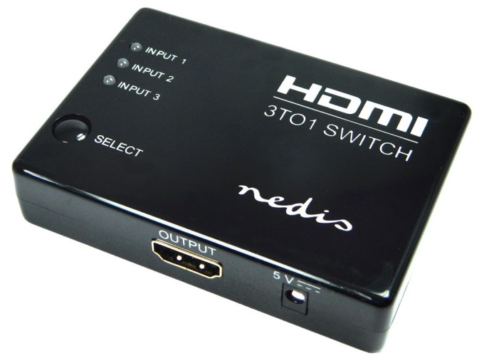 Nedis HDMI Prepínač 3x HDMI Vstup - 1x HDMI Výstup VSWI3453BK