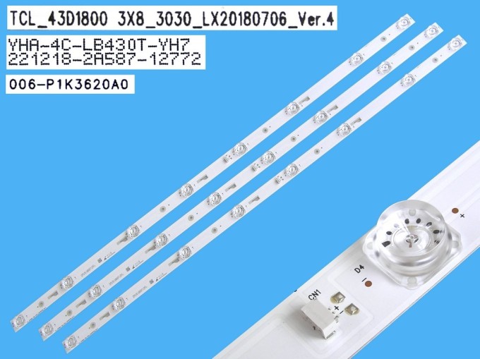 LED podsvit 770mm sada pre TCL 43D1800 - 3 pásky