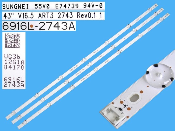 LED podsvietenie sady LG AGF78538801 - 3 pásky 842mm pre 43" LCD TV