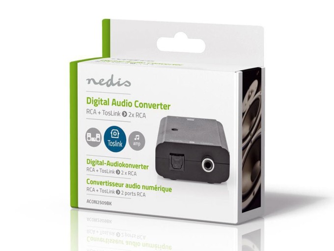 Digitálny audio prevodník Toslink / SPDIF na 2x RCA ACON2509BK