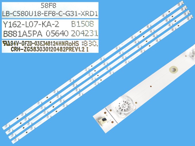 LED podsvit 1148mm pre LCD TV ChangHong 58F8 - sada 4 kusov