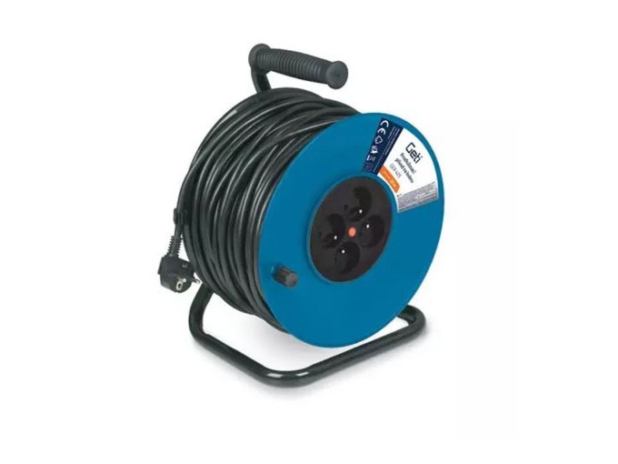 Predlžovací kábel na bubne 4 zásuvky 25m Geti GCR425