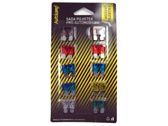 Sada nožových auto poistiek 10 ks