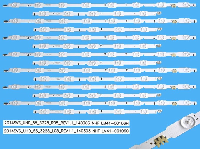 LED podsvit pre Samsung 55HU69 - sada 14 pásikov BN96-32182A, BN96-32183A, LM41-00106G, LM41-00106H