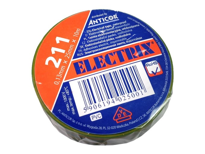Izolačná páska ELECTRIX žluto-zelená 25mm