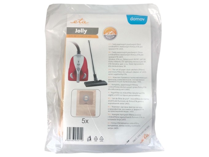 Papierové vysávačové sáčky a filtre 5+2 ks pre ETA 1455 6800