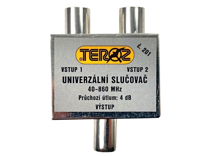 Univerzálny anténny slučovač TV s 2 vstupy IEC TEROZ č.201