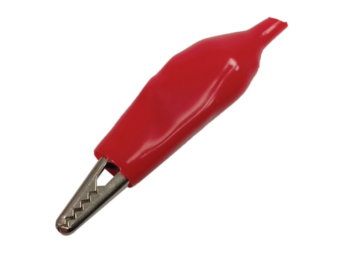 Merací krokodílček letovací červený 60 mm