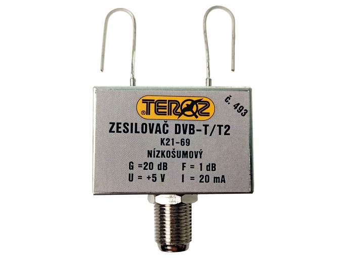 Anténny zosilňovač DVB-T / DVB-T2 20dB TEROZ č.493