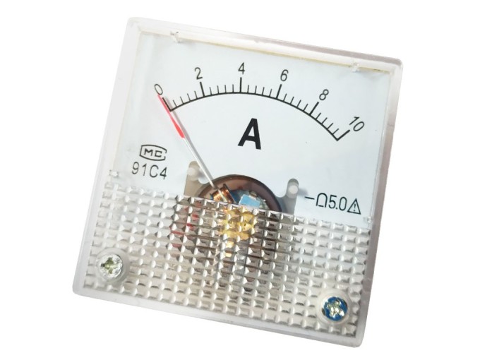 Analógové panelové meradlo 10A DC 45 x 45 mm s bočným