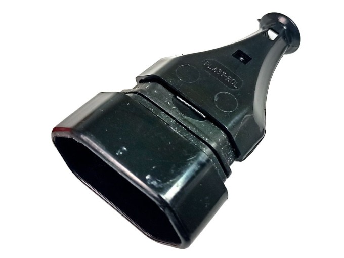 Čierna dvojpólová zásuvka pre predlžovací kábel 250V/2.5A