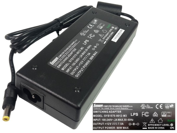 Univerzálny impulzný napájač 12V 7.5A s konektorom 5.5x2.1mm