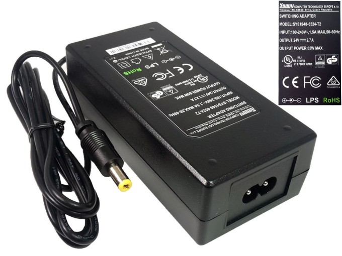 Univerzálny impulzný napájač 24V / 2.7A s konektorom 5.5x2.1mm