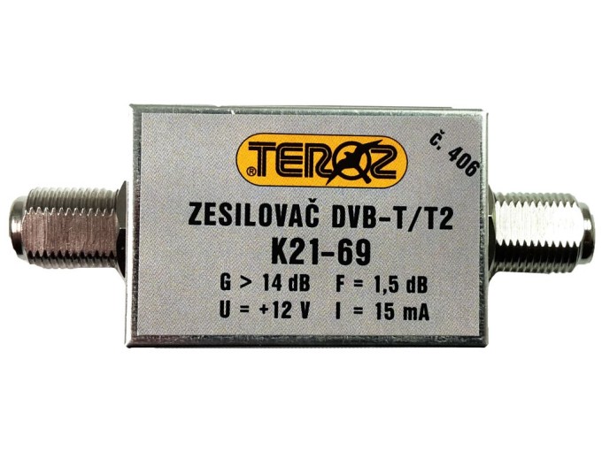 DVB-T / DVB-T2 Anténny Zosilovač 14dB TEROZ č.406