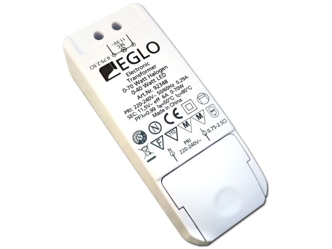 Transformátor 11,5V AC 6A 70W pre halogénové žiarovky EGLO