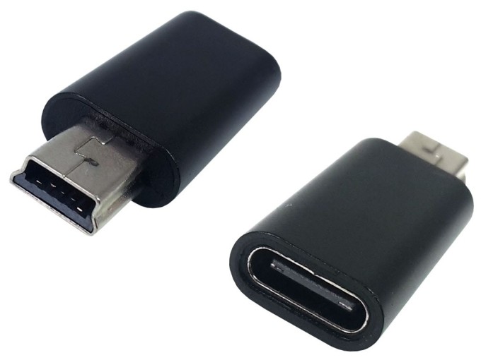 Adaptér USB-C na mini USB - čierny
