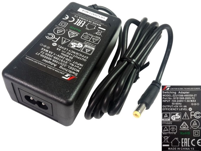 Univerzálny impulzný napájač 5V / 4A s konektorom 5,5x2,1mm