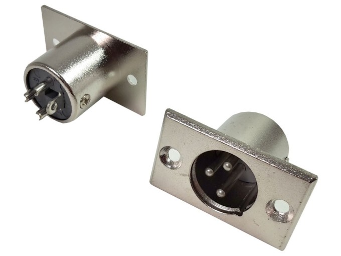 XLR 3 ES Konektor - 3 Piny Samec pre Panelovú Montáž