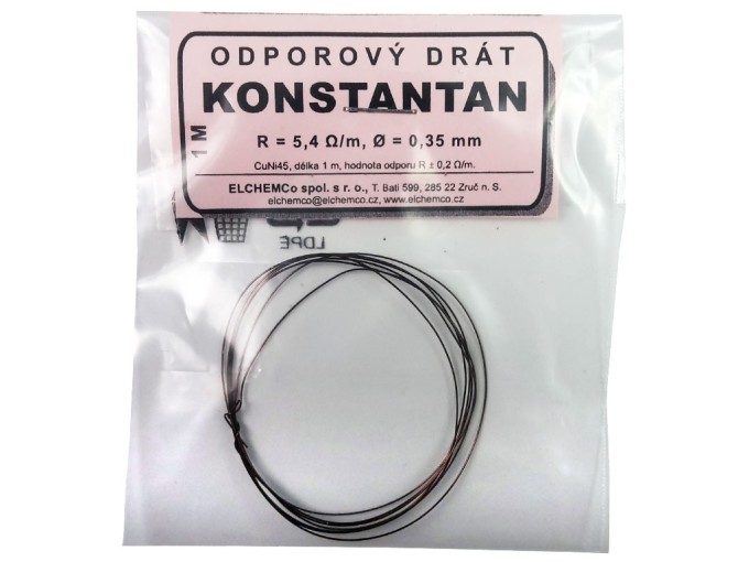 Odporový drôt KONSTANTAN 5,4 ohm/m, priemer 0,35 mm