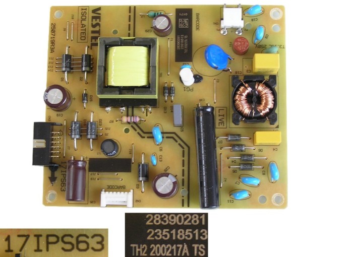 LCD modul zdroj 17IPS63 / SMPS Power Board Vestel 23518513