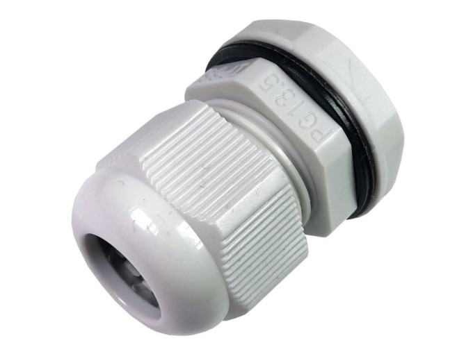 Kabelová príchodka pre vodiče 6-12 mm, PA6.6, šedá, IP68, závit PG