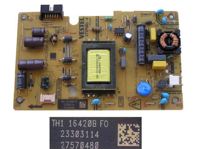 LCD modul zdroj 17IPS61-4 / SMPS POWER BOARD Vestel 23303114