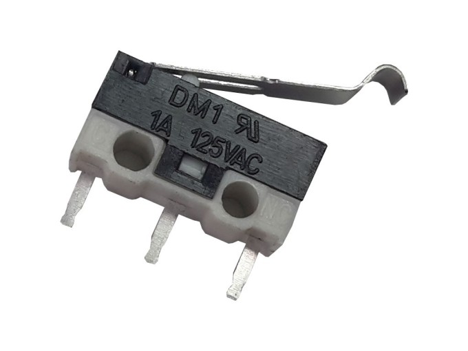 Mikrospínač DM-03S02P do plošného spoja s oblou páčkou 14mm