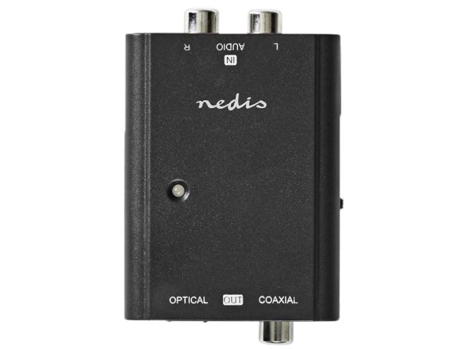 Digitálny audio prevodník ACON2508BK: 1x Toslink / SPDIF na 2x RCA