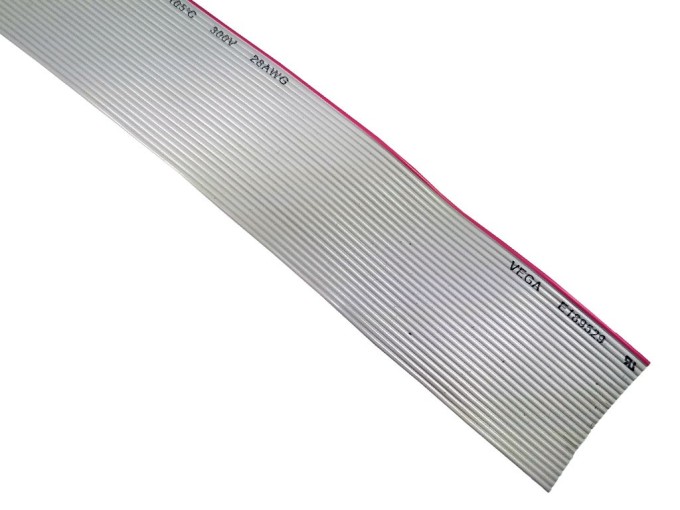 Plochý viacžilový kábel 26x28AWG, Cu, šedý, nestíněný