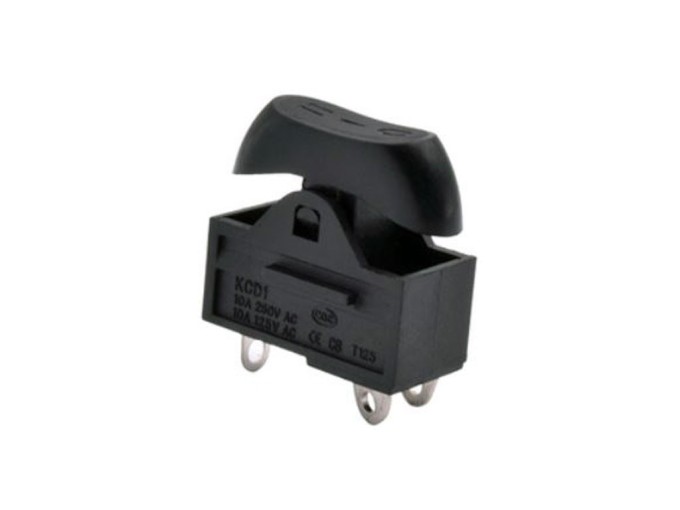 Trojpolohový kolébkový spínač pre fén KCD1