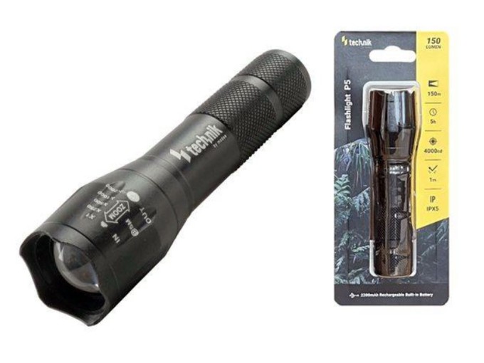 LED nabíjacia svietidlo Technik Flashlight P5 s režimom ZOOM